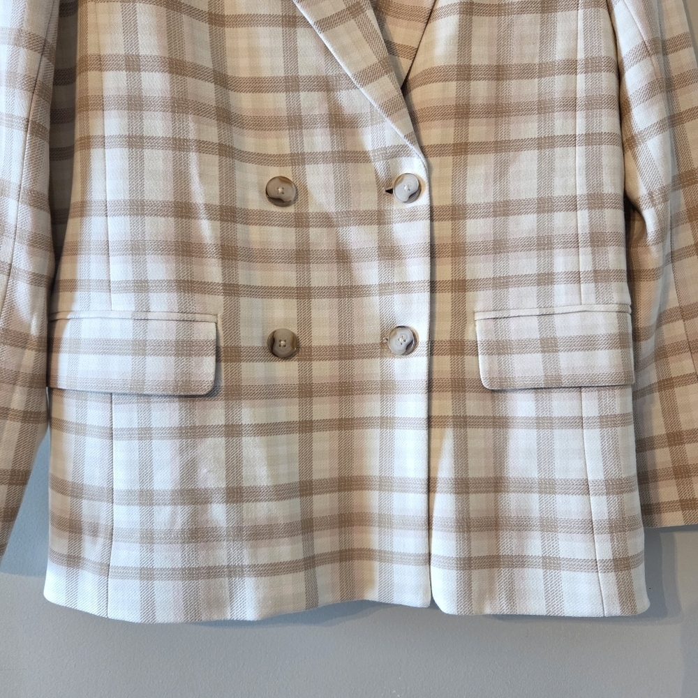 Aritzia Wilfred Destiny Double Breasted Plaid Professional Casual Blazer Size 4 - Picture 11 of 16